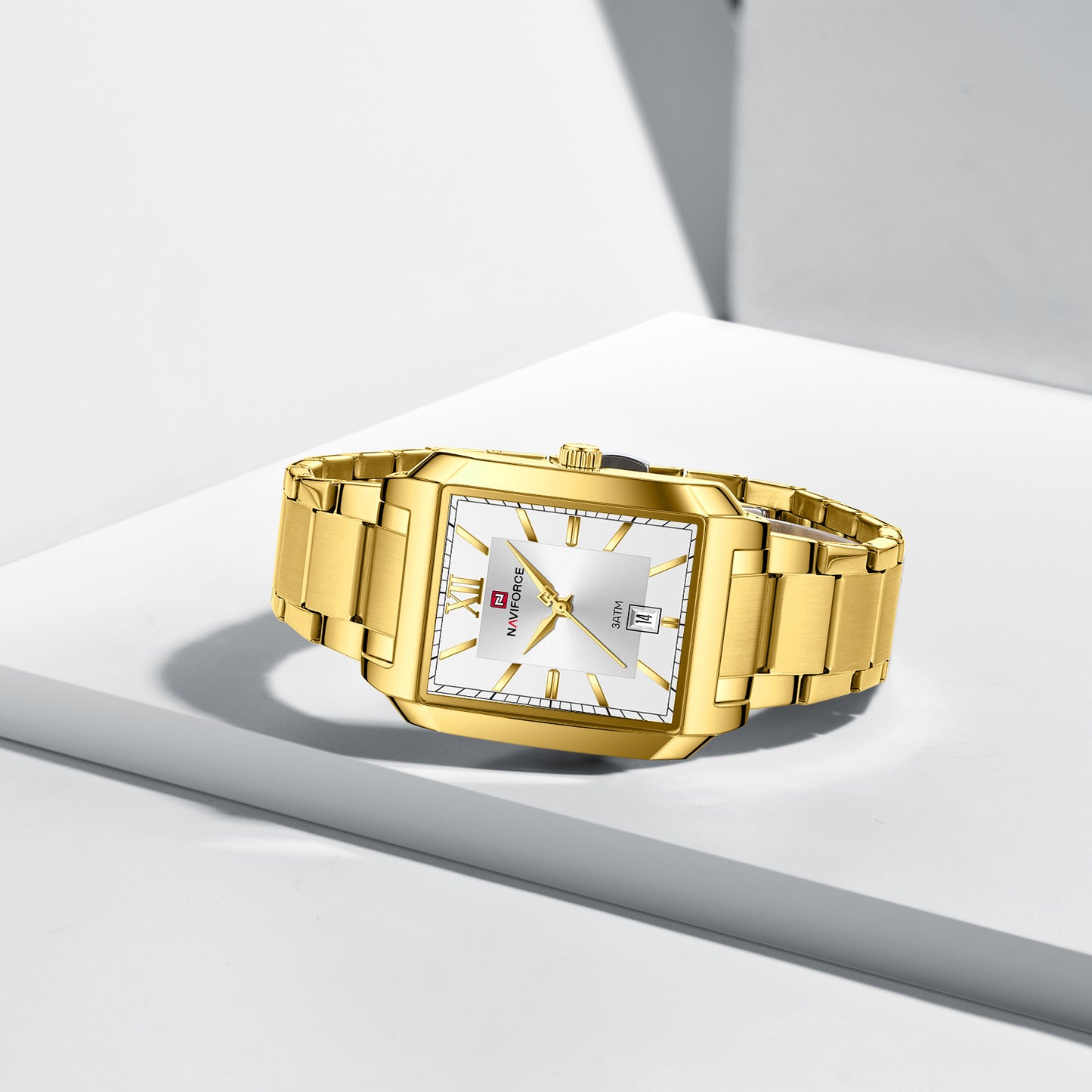 Naviforce 9251 Treasure Couple Watch - Gold White