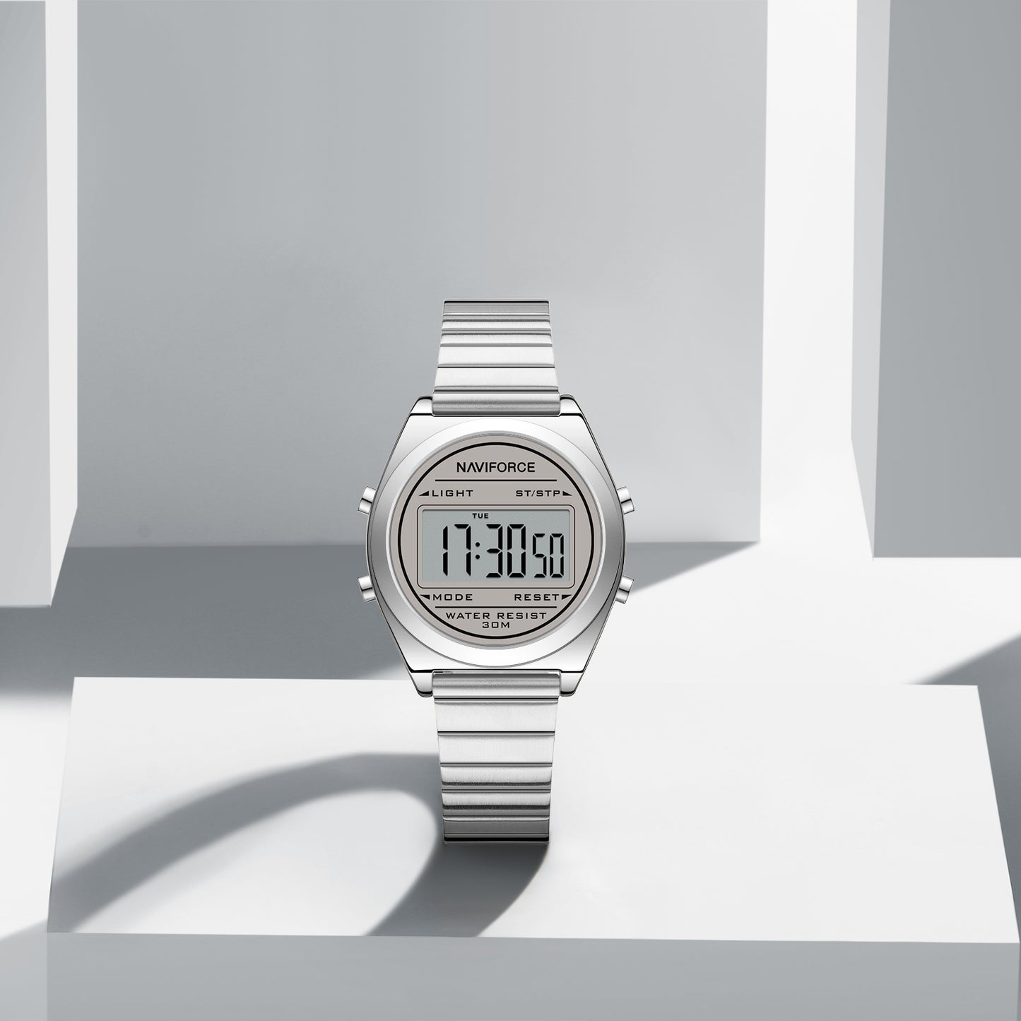 Naviforce 5066 Haute Digital Women Watch - Silver