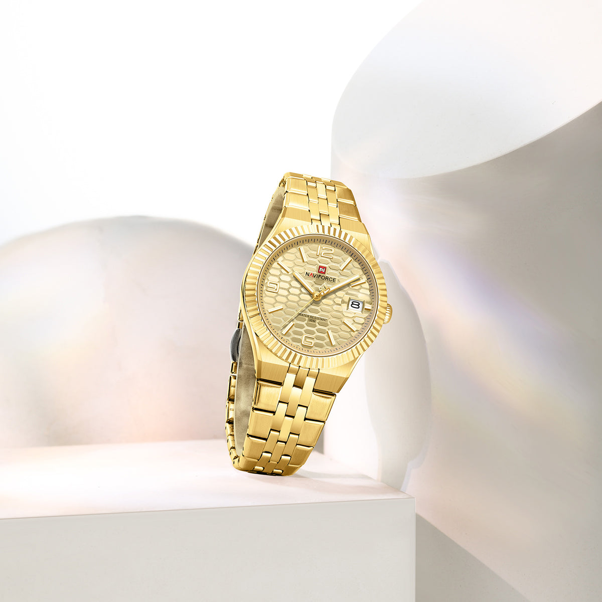 Naviforce 5079 Lotus Woman Watch - Gold