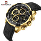 Naviforce 9197 Electron Men Leather Watch - Black Gold