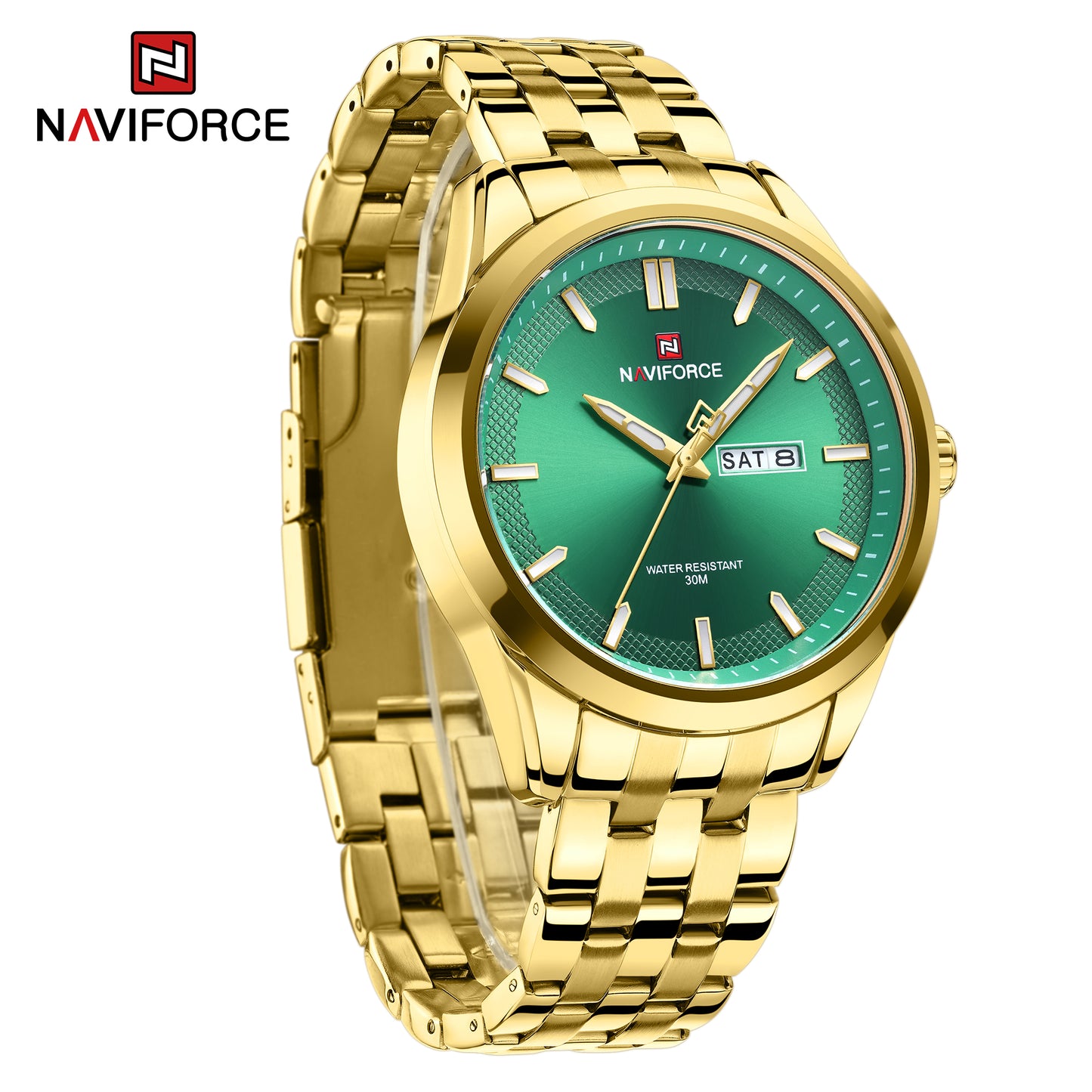 Naviforce 9203 Atlas Men Watch - Gold Green