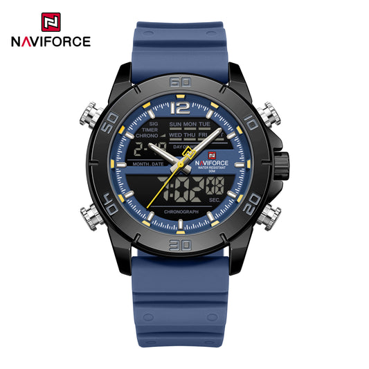 Naviforce 9253T Alexander Men Silicone Watch - Blue