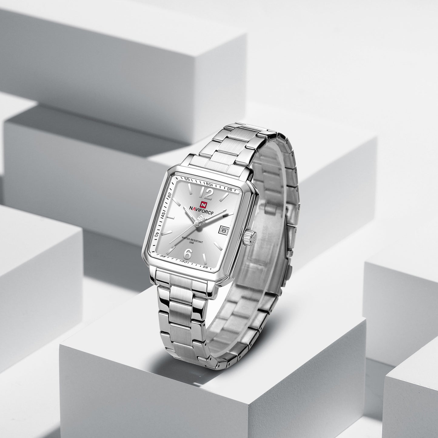 Naviforce 9252 Duet Classic Couples Watch - Silver