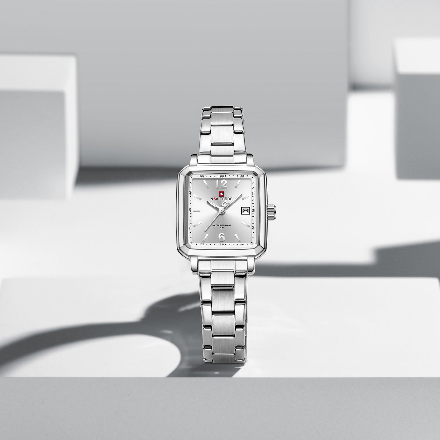 Naviforce 9252 Duet Classic Couples Watch - Silver