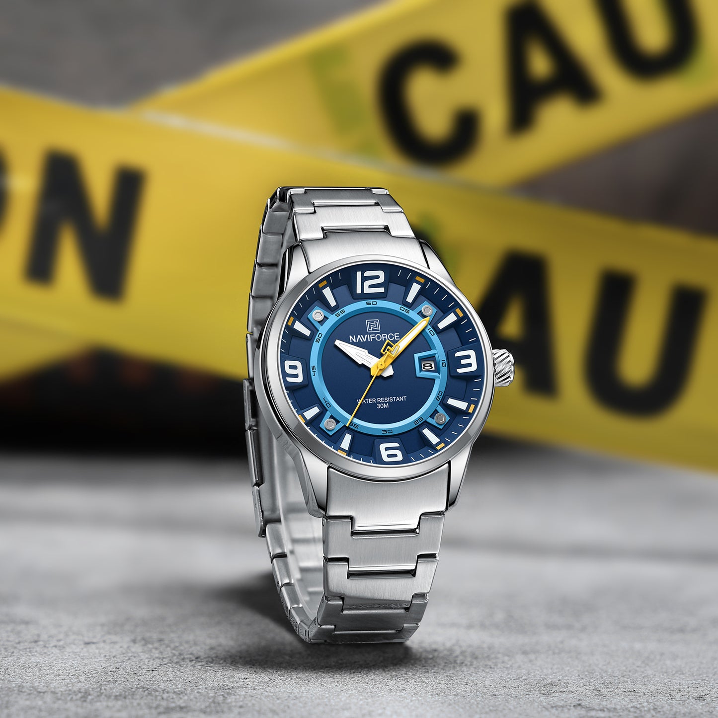 Naviforce 8044 Royal Jumbo Men Watch - Silver Blue