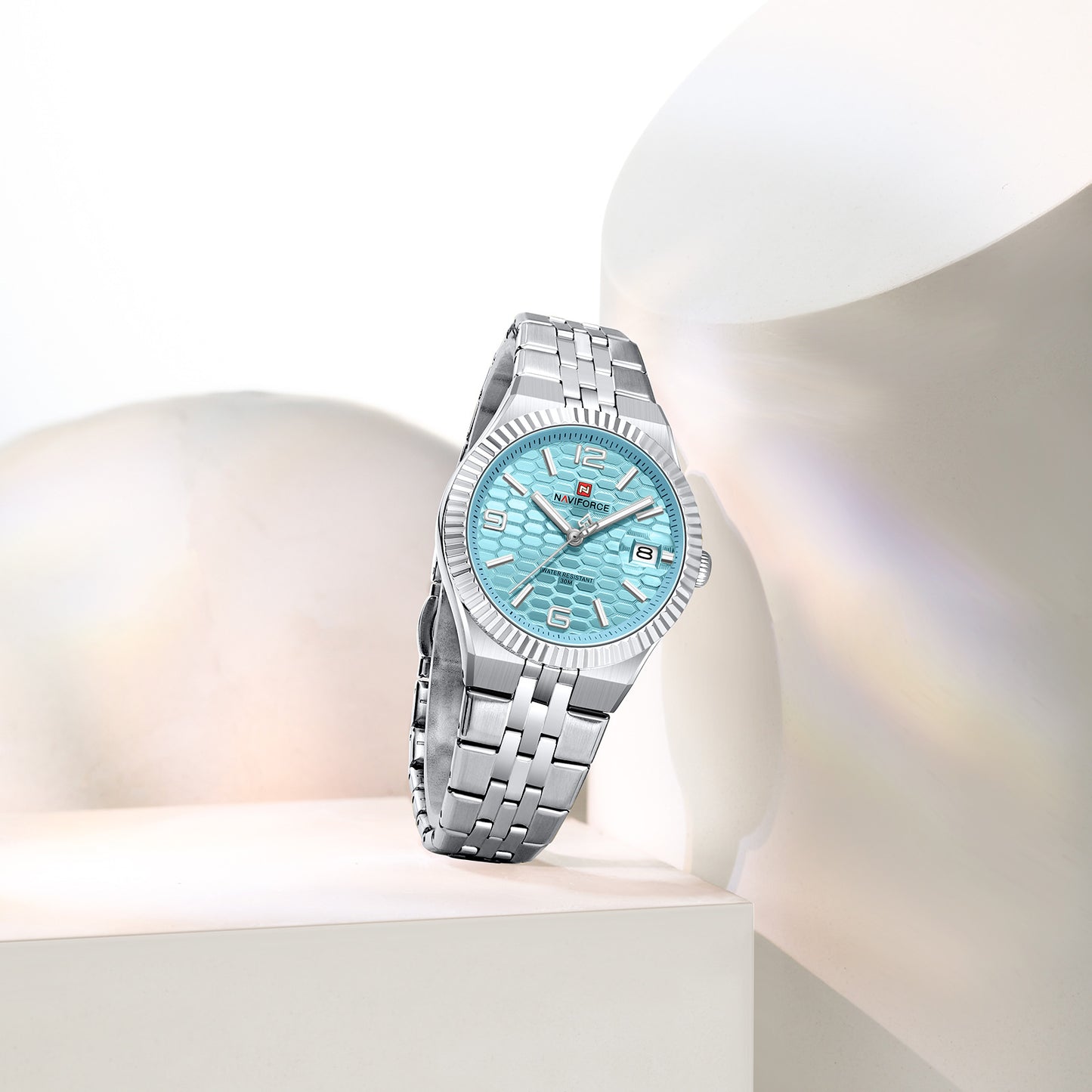 Naviforce 5079 Lotus Woman Watch - Silver-Blue