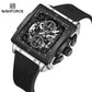 Naviforce 8064 Square Chrono Men Watch - Silver Black