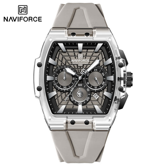 Naviforce 6113 Kwada Chrono Silicone Watch - Grey