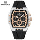 Naviforce 6113 Kwada Chrono Silicone Watch - Black RoseGold-Silver