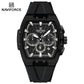 Naviforce 6113 Kwada Chrono Silicone Watch - Black