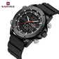 Naviforce 9253T Alexander Men Silicone Watch - Black