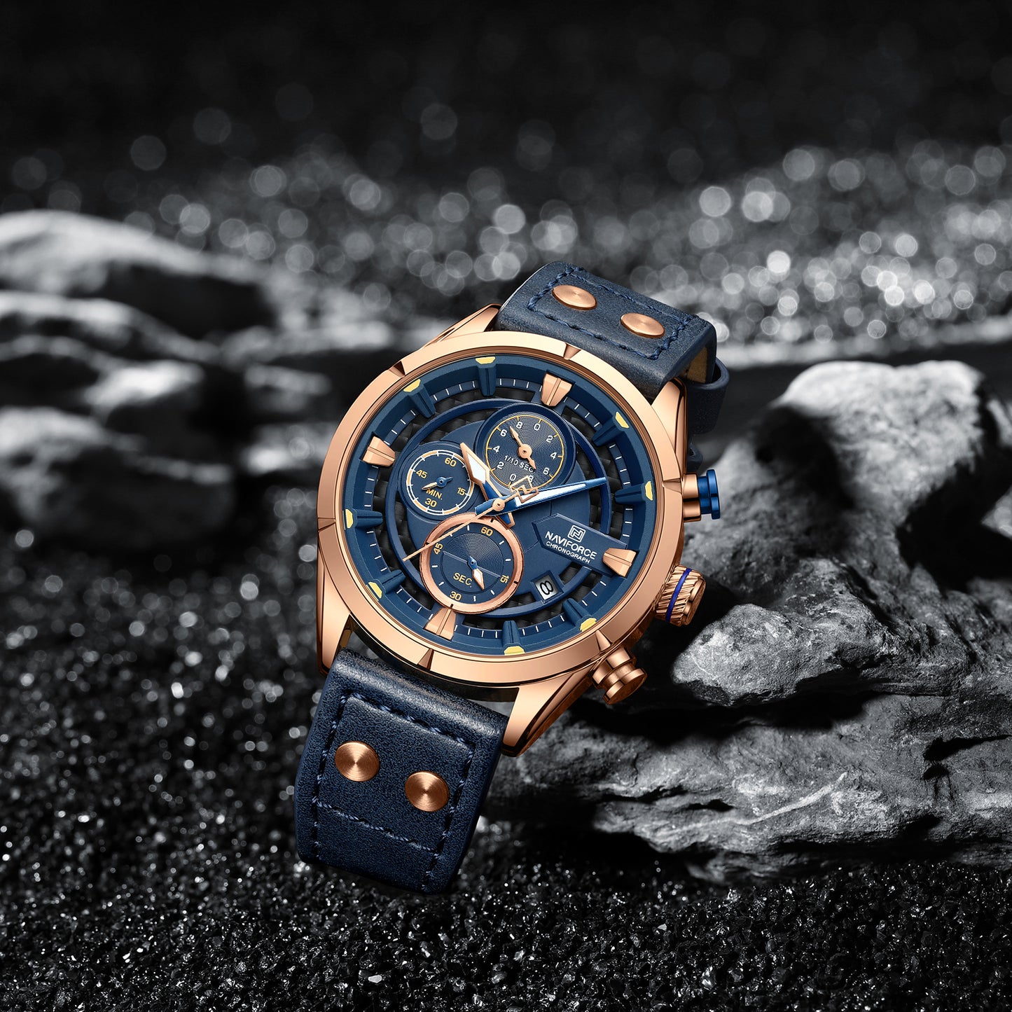 Naviforce 8045 Charlie Chronograph Men Watch - Blue