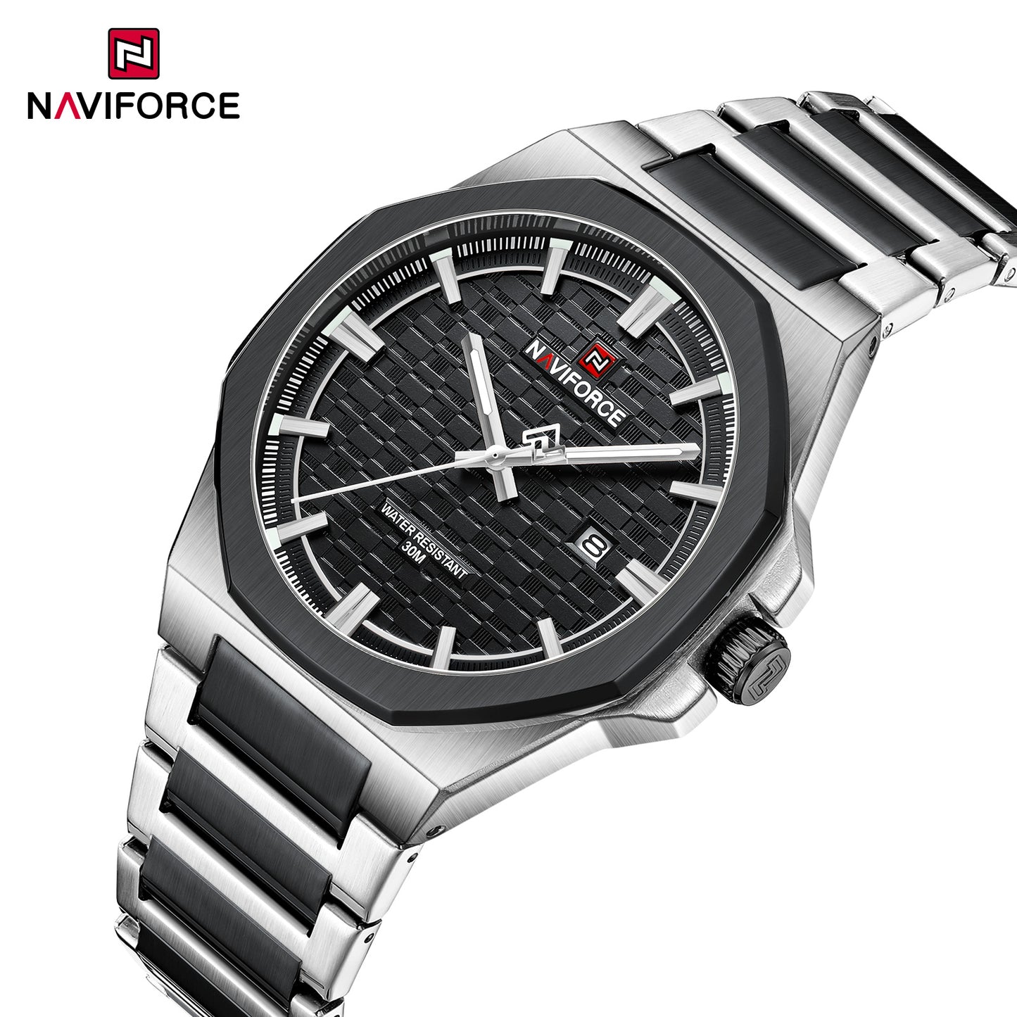 Naviforce 9245 Rio Quartz Men Watch - Silver Black