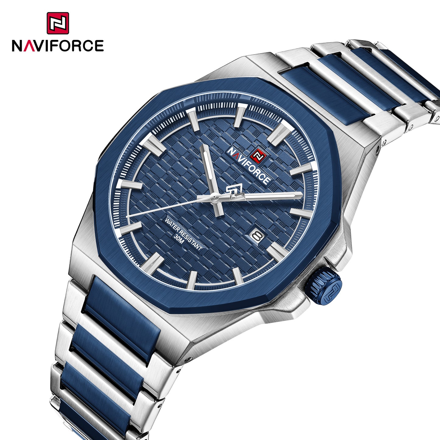 Naviforce 9245 Rio Quartz Men Watch - Silver Blue