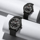 Naviforce 9256 Duotime Couple Watch - Black