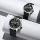 Naviforce 9256 Duotime Couple Watch - Silver Black