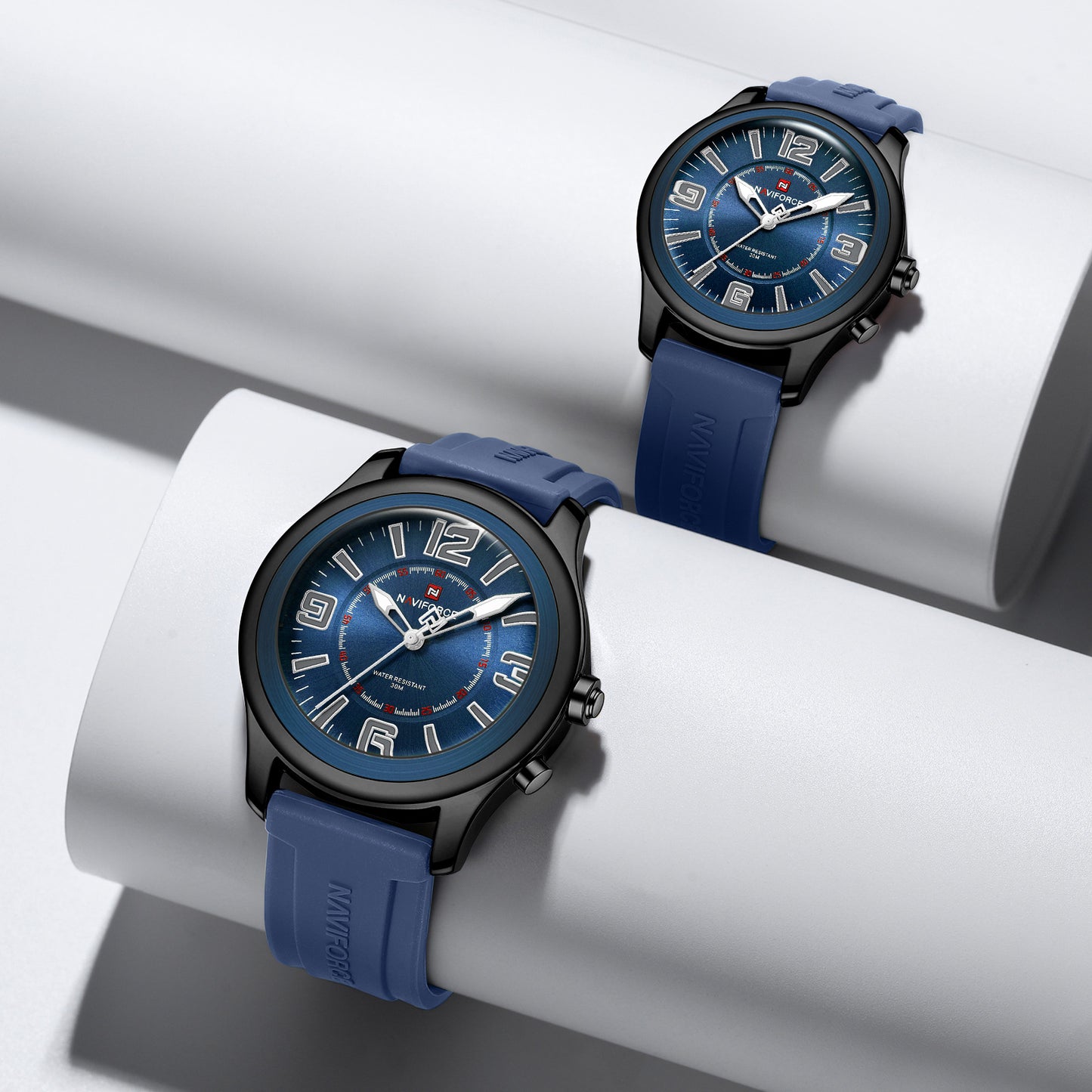 Naviforce 9256 Duotime Couple Watch - Blue