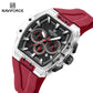 Naviforce 6113 Kwada Chrono Silicone Watch - Black Red