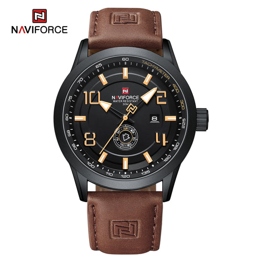 Naviforce 9229 Navegador Men Watch - Coffee-brown