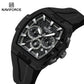 Naviforce 6113 Kwada Chrono Silicone Watch - Black