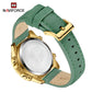 Naviforce 9197 Electron Men Leather Watch - Gold Green