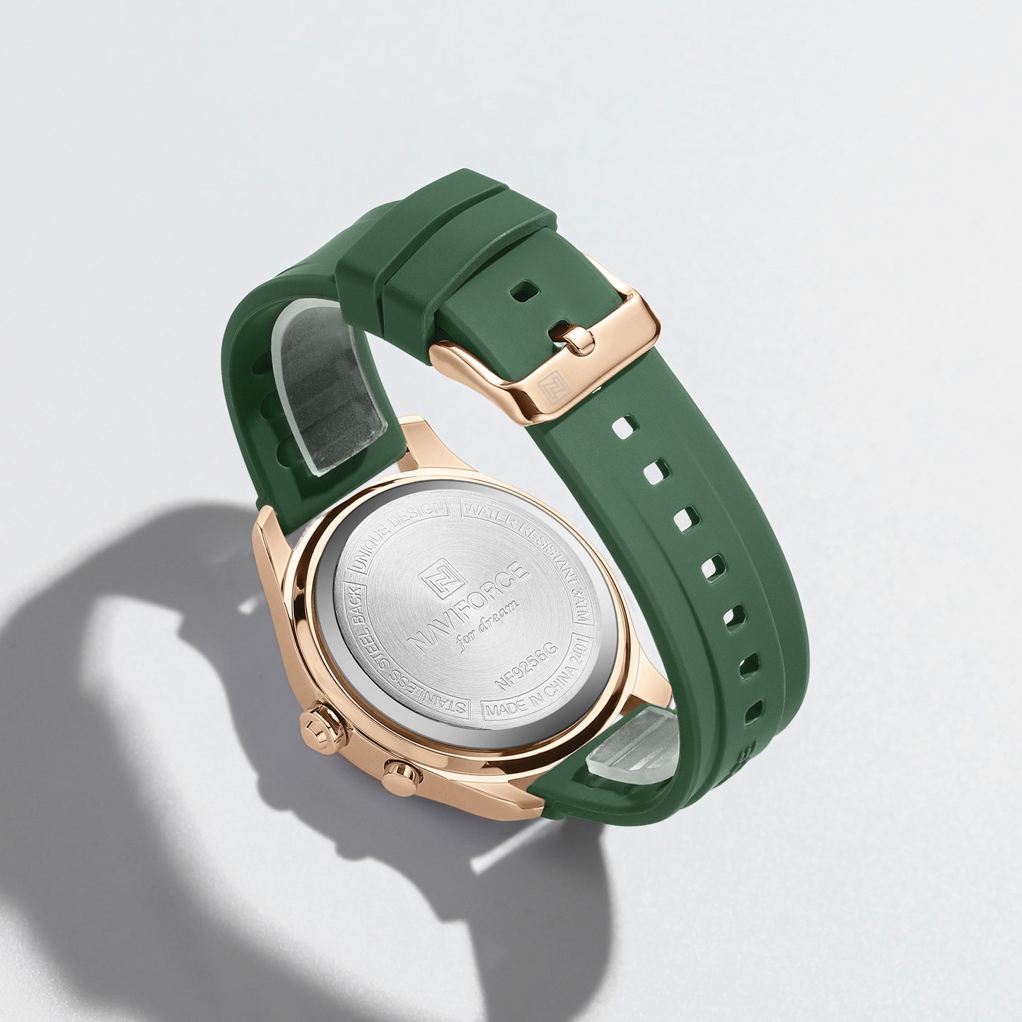 Naviforce 9256 Duotime Couple Watch - Green