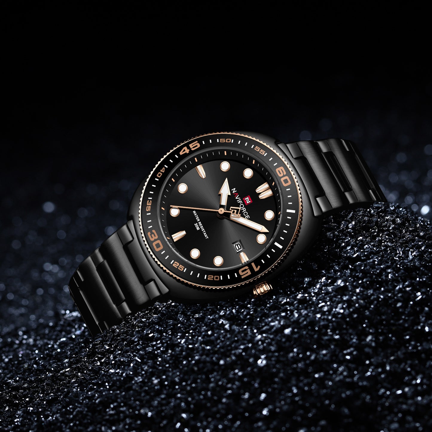 Naviforce 9250 Zala Men Watch - Black Rosegold