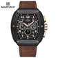 Naviforce 8053 Gently Men Leather Watch - Coffee-Brown