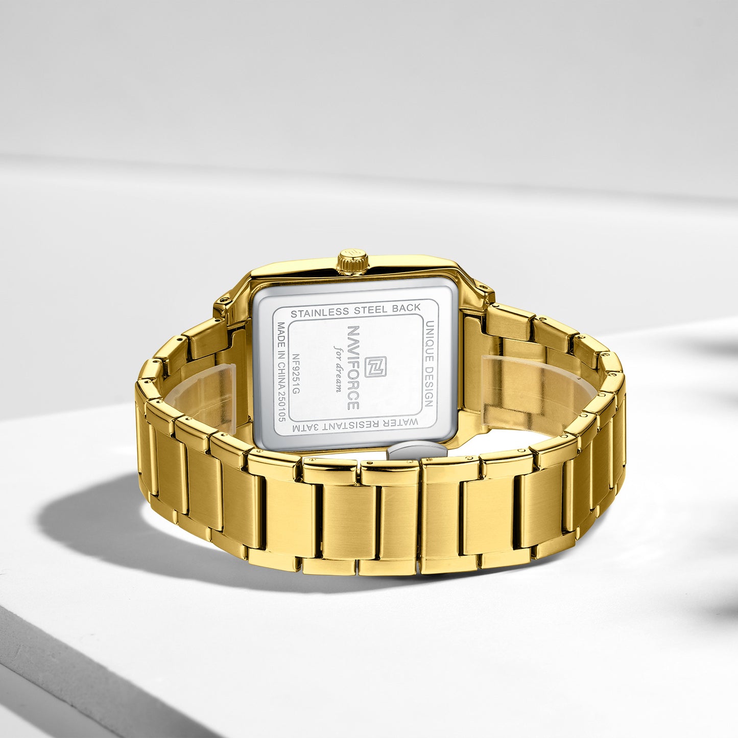 Naviforce 9251 Treasure Couple Watch - Gold White