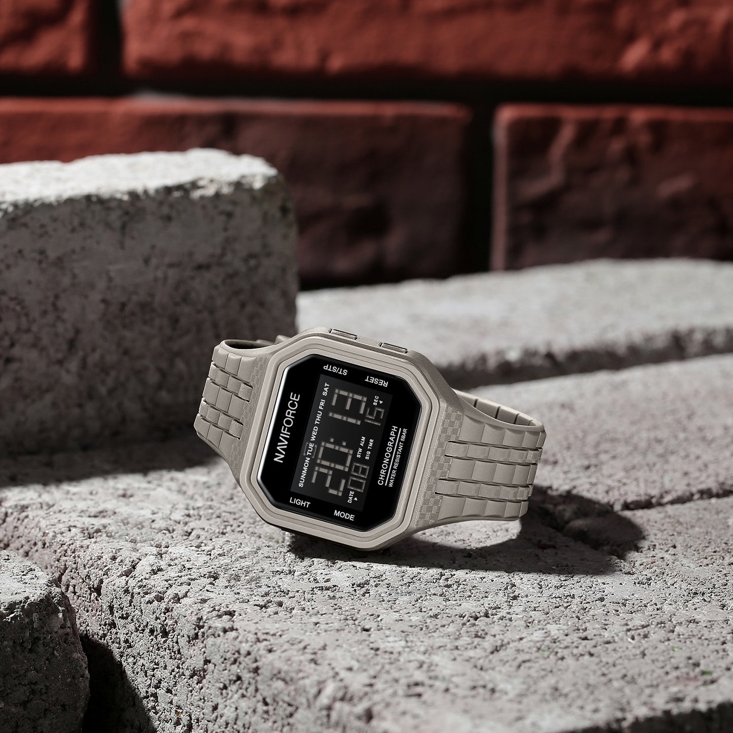 Naviforce 7116 Volda Men Digital Watch - Light Grey