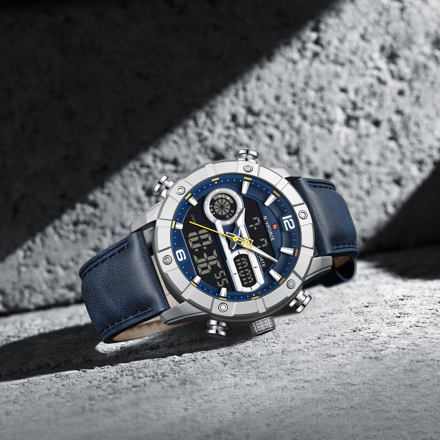 Naviforce 9263 CrossTime Edition Men Leather Watch - Blue