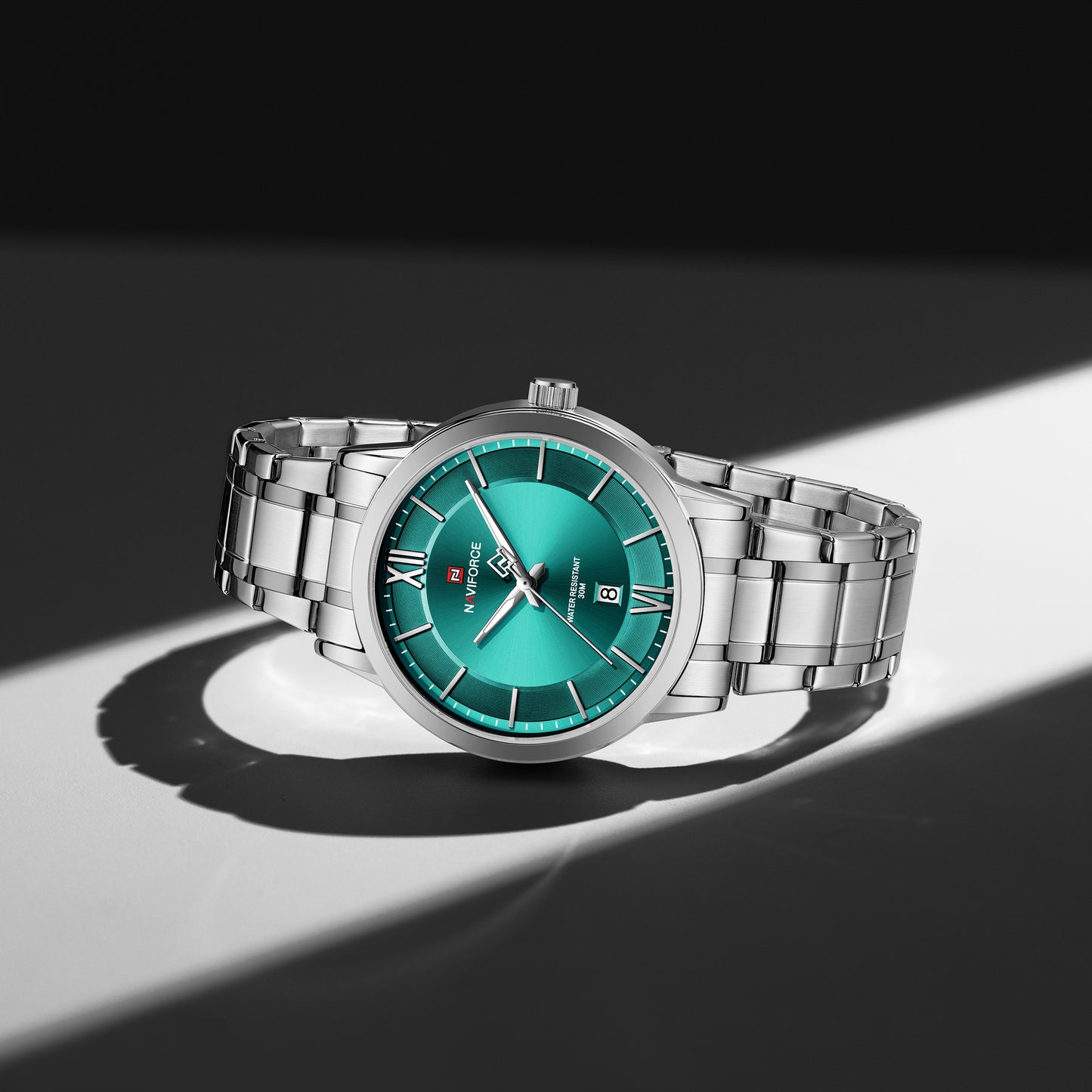 Naviforce 9254 Alliance Men Watch - Silver LightGreen