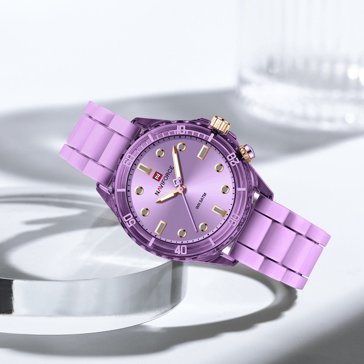 Naviforce 7155 Sapphire Women Watch - Lilac