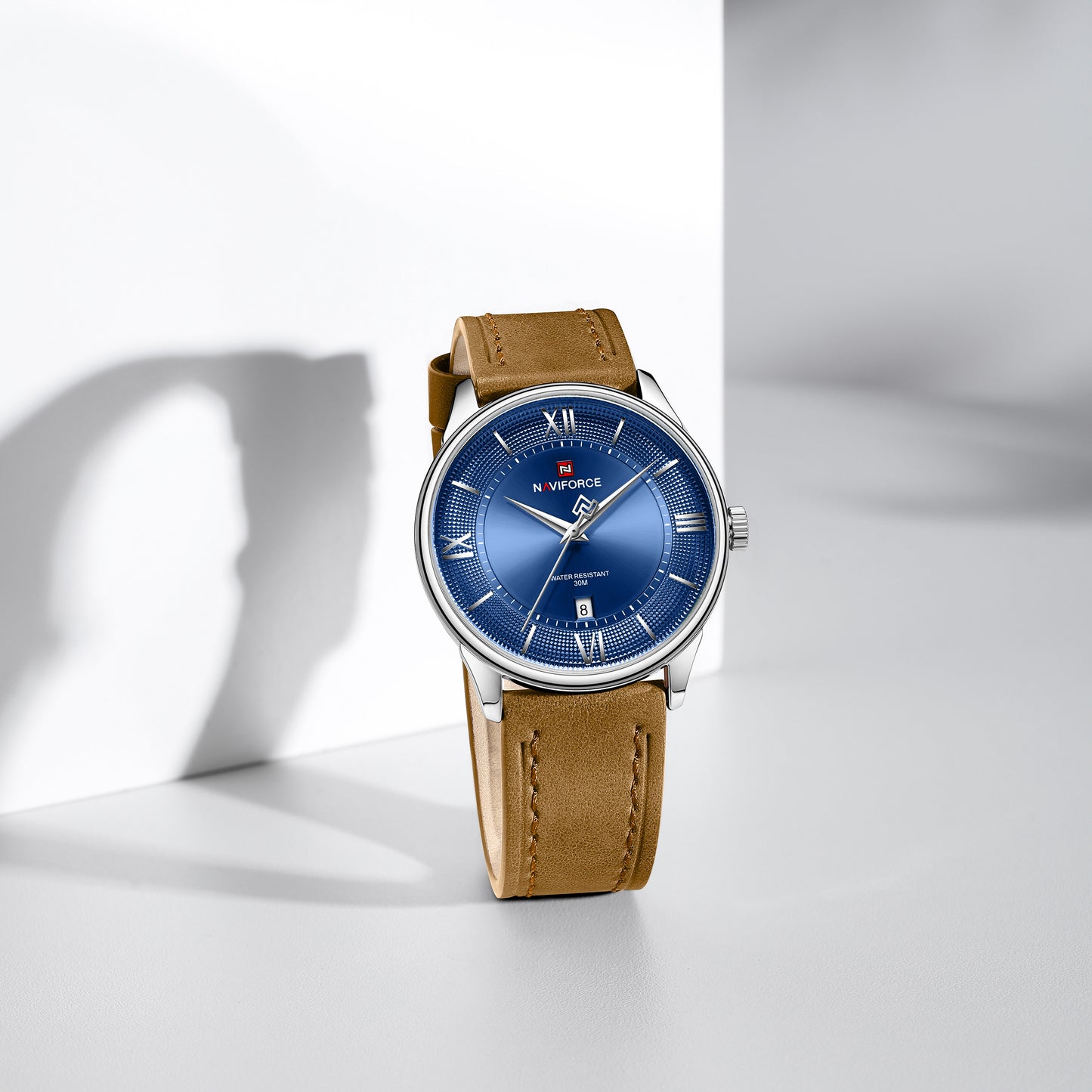 Naviforce 9272L Spectra Men Leather Watch - Blue Brown