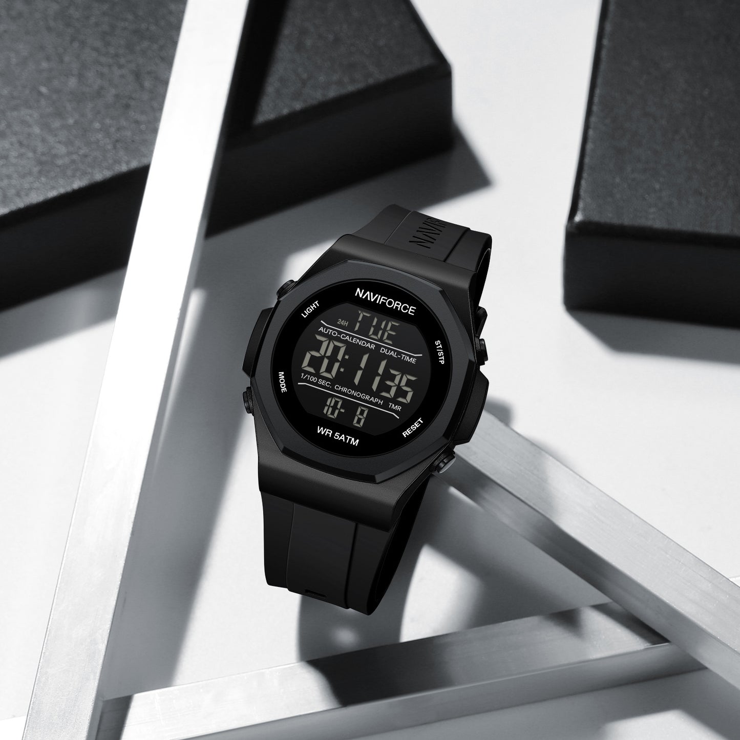 Naviforce NF7117 Volda Digital Men Watch - Black