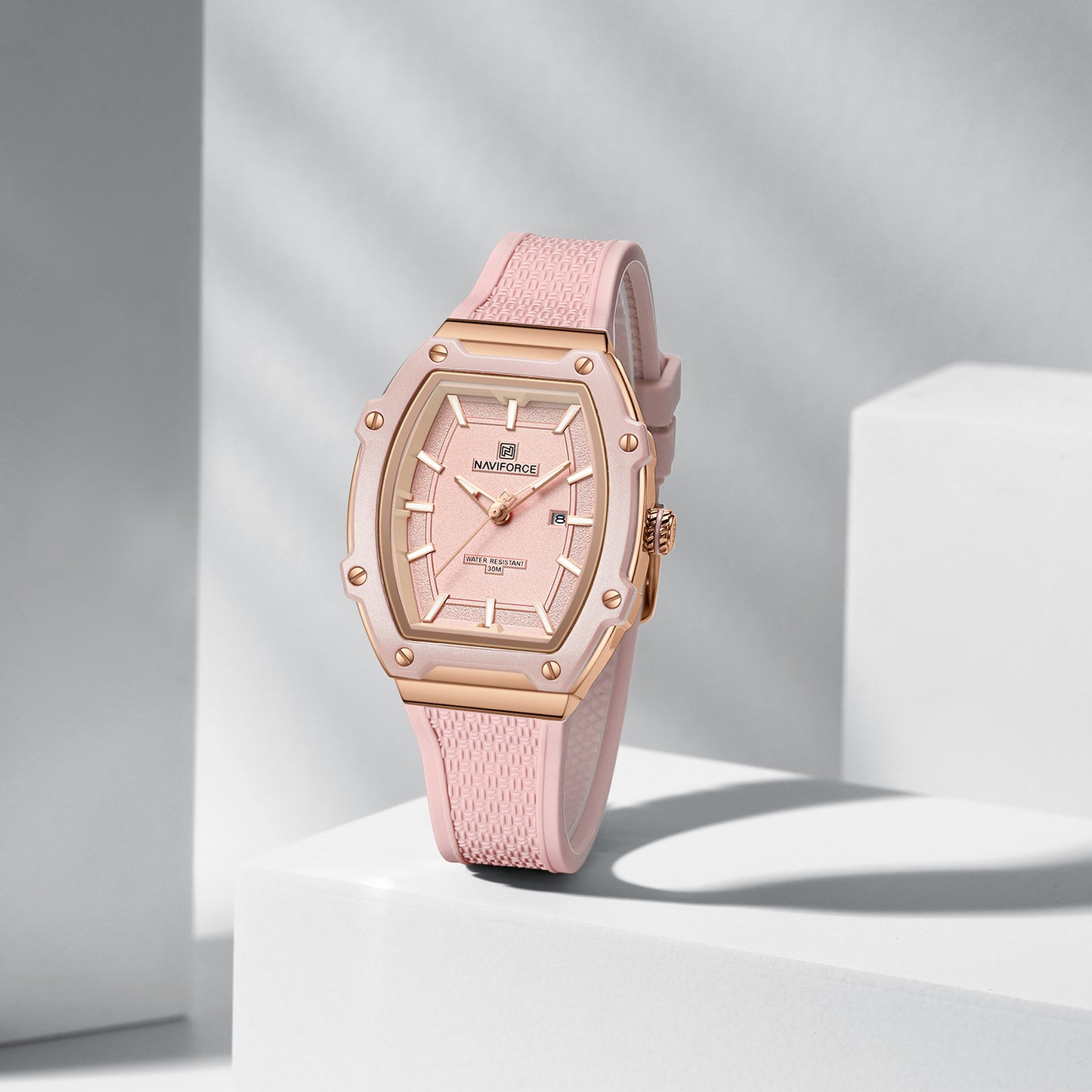 Naviforce 8069 Luxe Women Silicon Watch - Pink