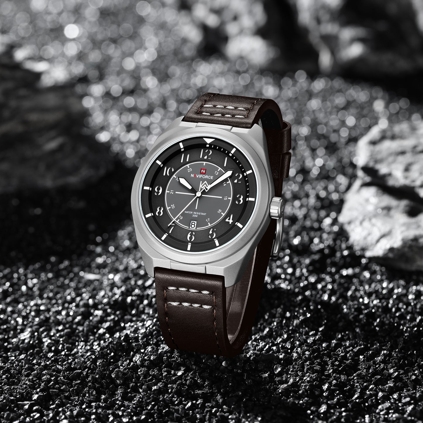 Naviforce 9281L Gambit Men Watch - Silver Brown