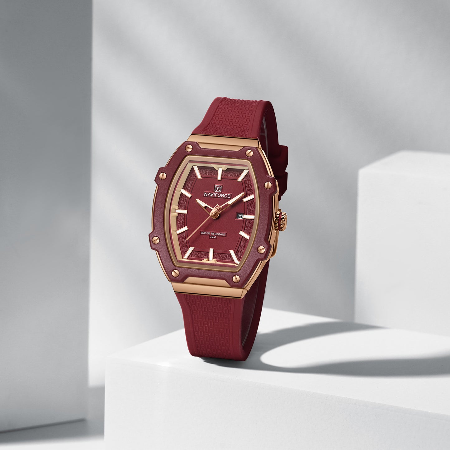 Naviforce 8069 Luxe Women Silicon Watch - Red