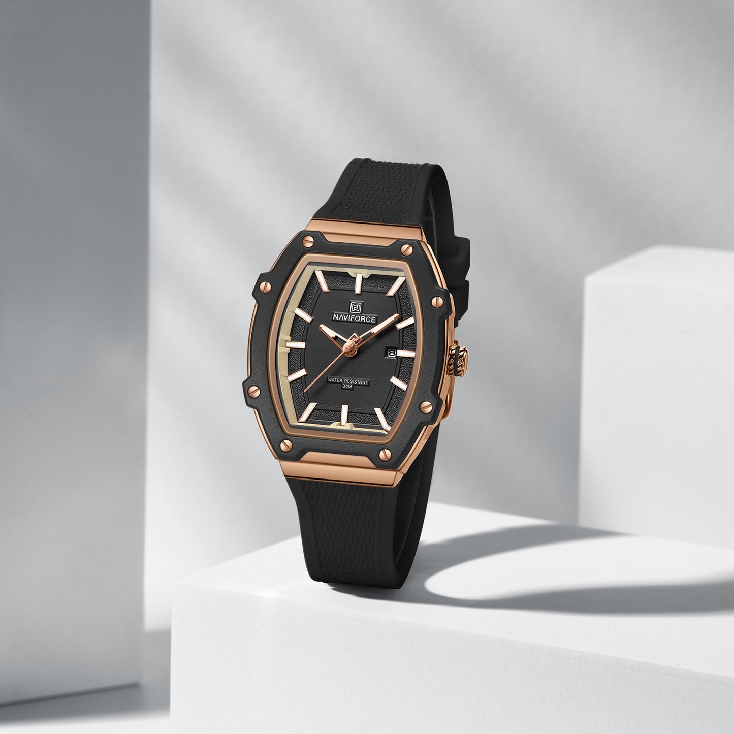 Naviforce 8069 Luxe Women Silicon Watch - Black