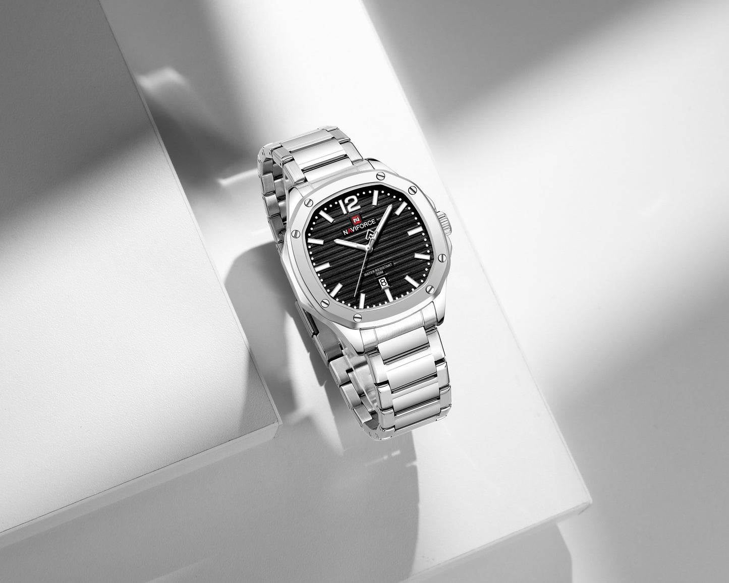 Naviforce 9243S Pantom Men Watch - Silver Black