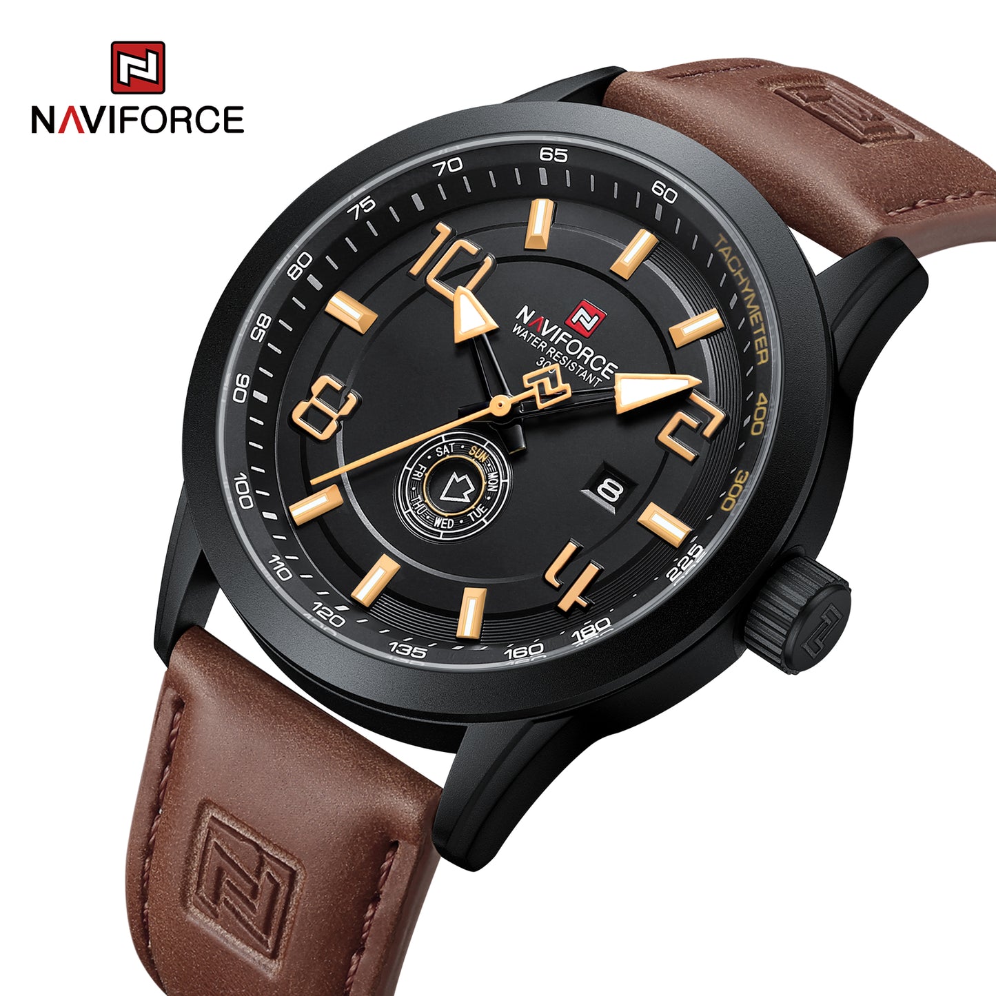 Naviforce 9229 Navegador Men Watch - Coffee-brown
