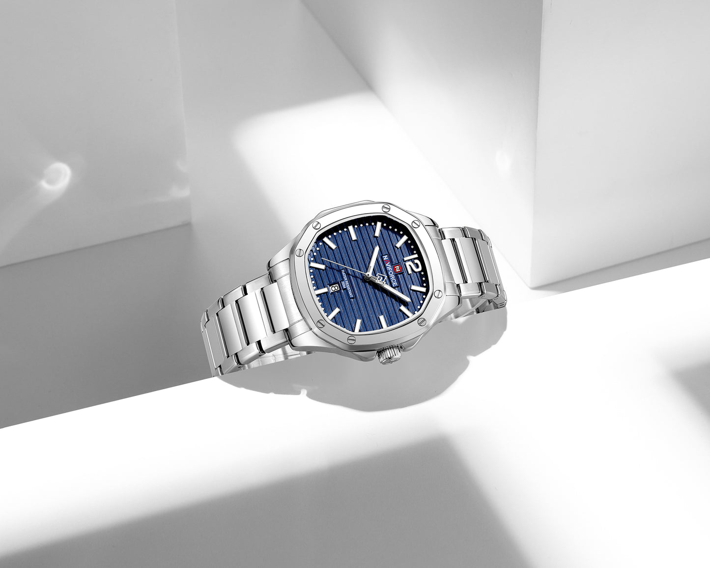 Naviforce 9243S Pantom Men Watch - Silver Blue