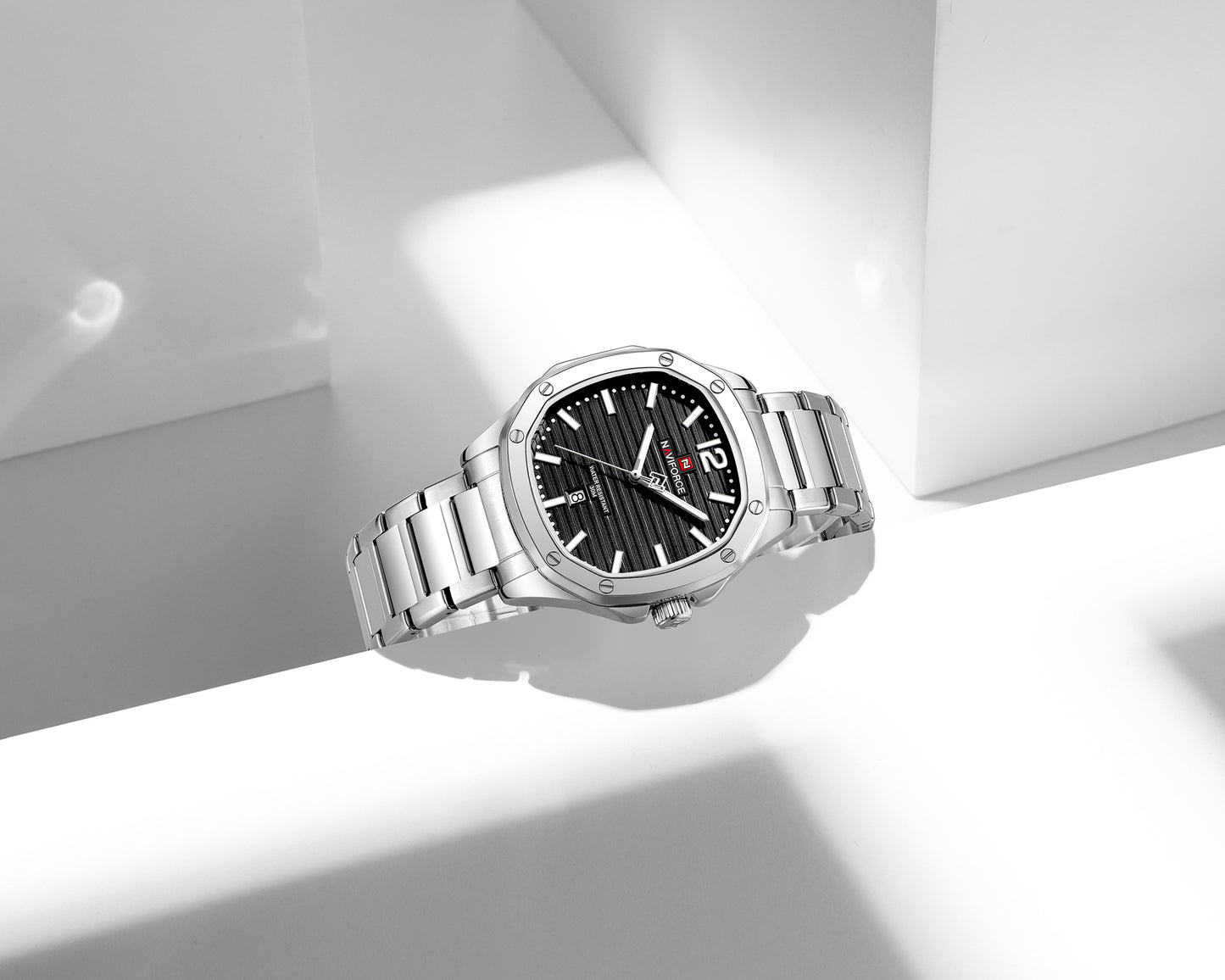Naviforce 9243S Pantom Men Watch - Silver Black
