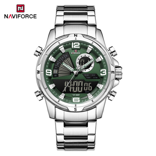 Naviforce 9257 Velocity Men Watch - Silver Green