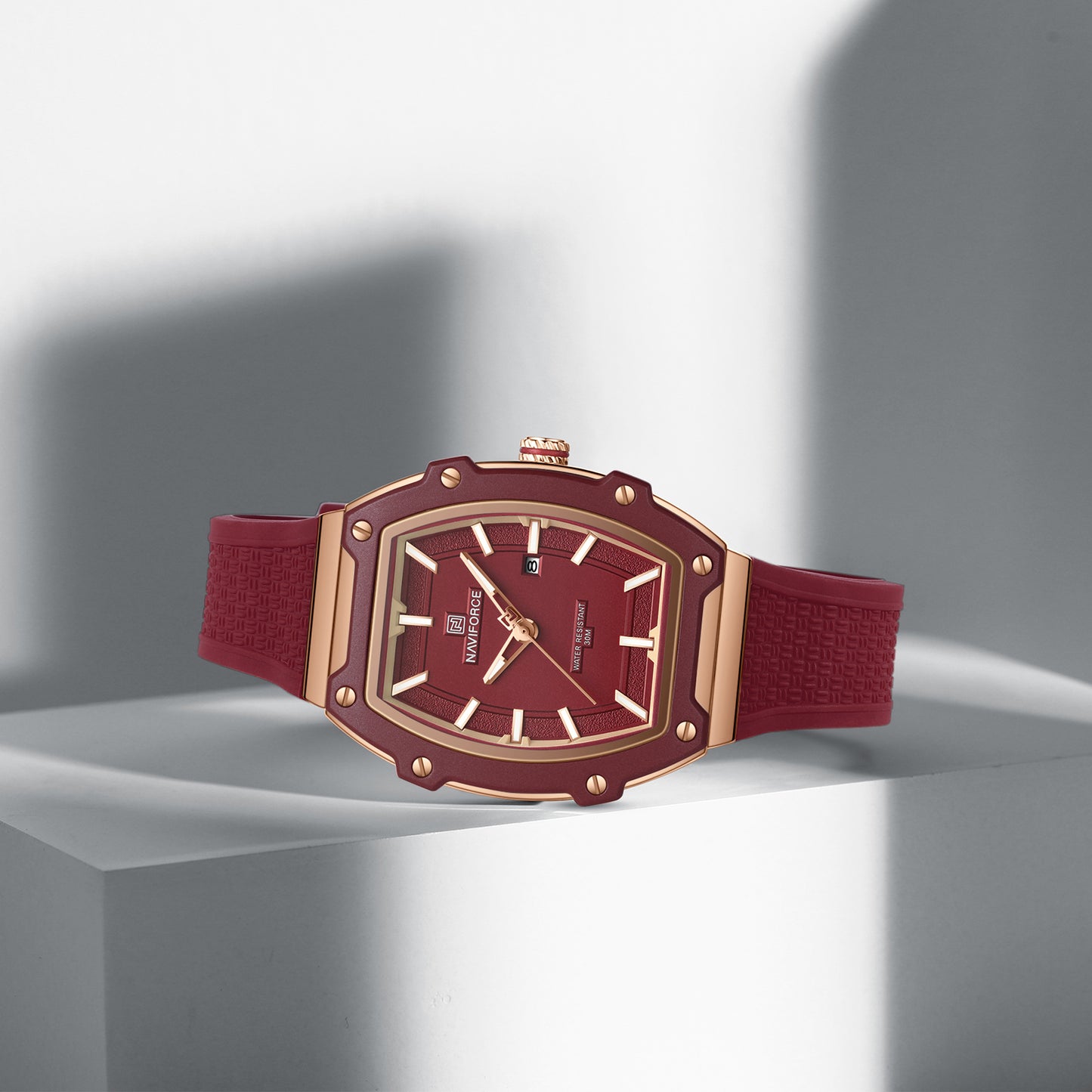 Naviforce 8069 Luxe Women Silicon Watch - Red