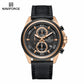 Naviforce 8075 Zach Men Leather Watch - Black RoseGold