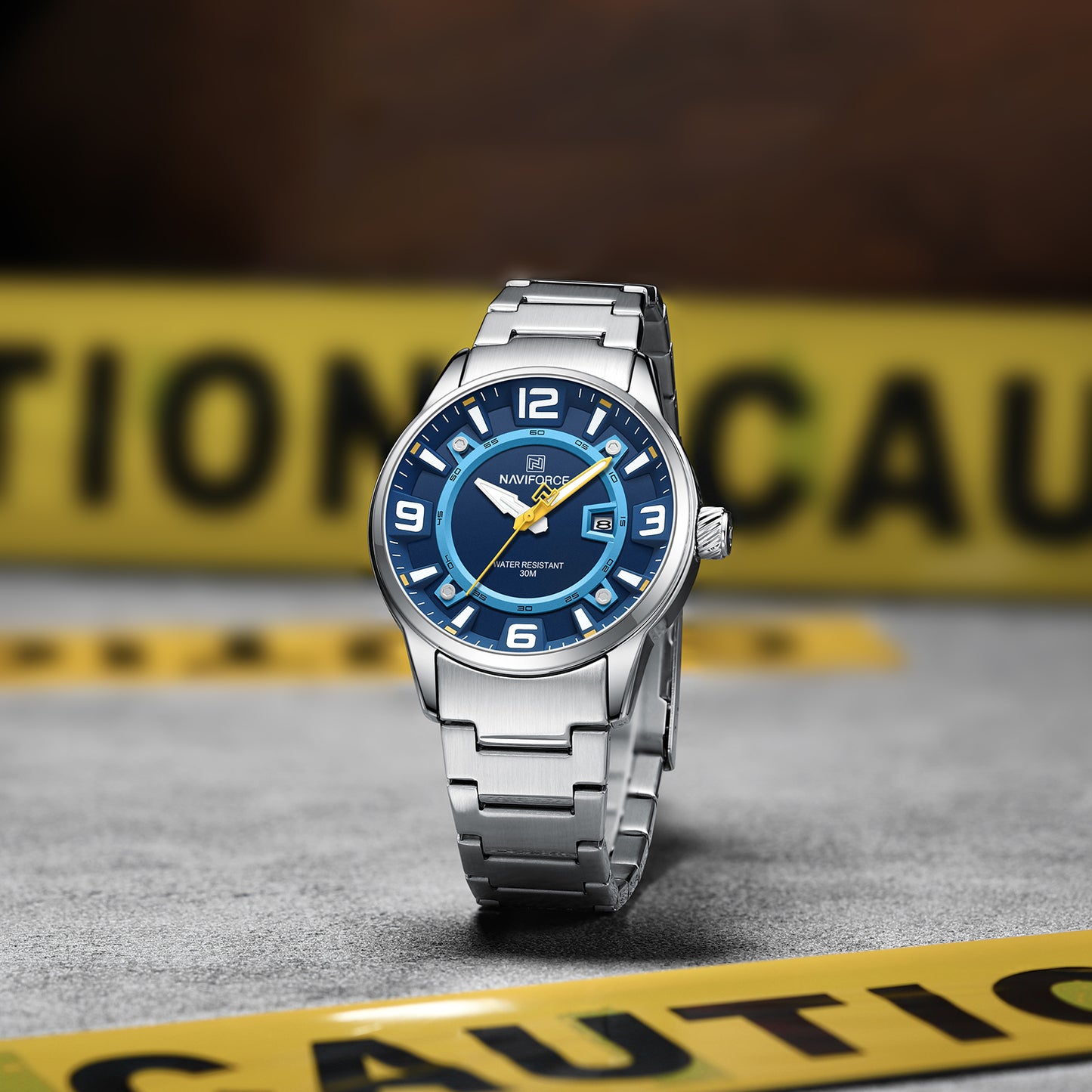 Naviforce 8044 Royal Jumbo Men Watch - Silver Blue