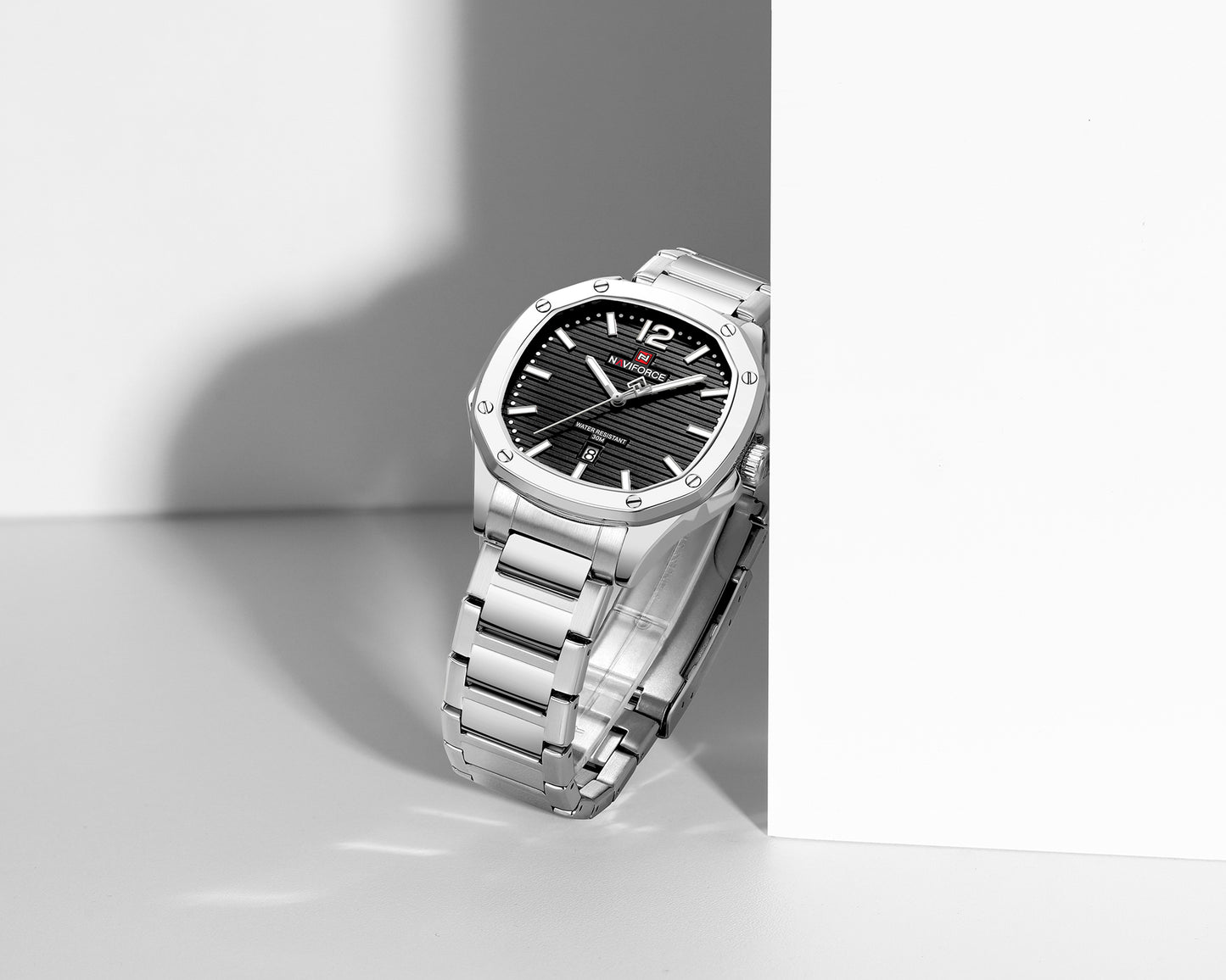 Naviforce 9243S Pantom Men Watch - Silver Black