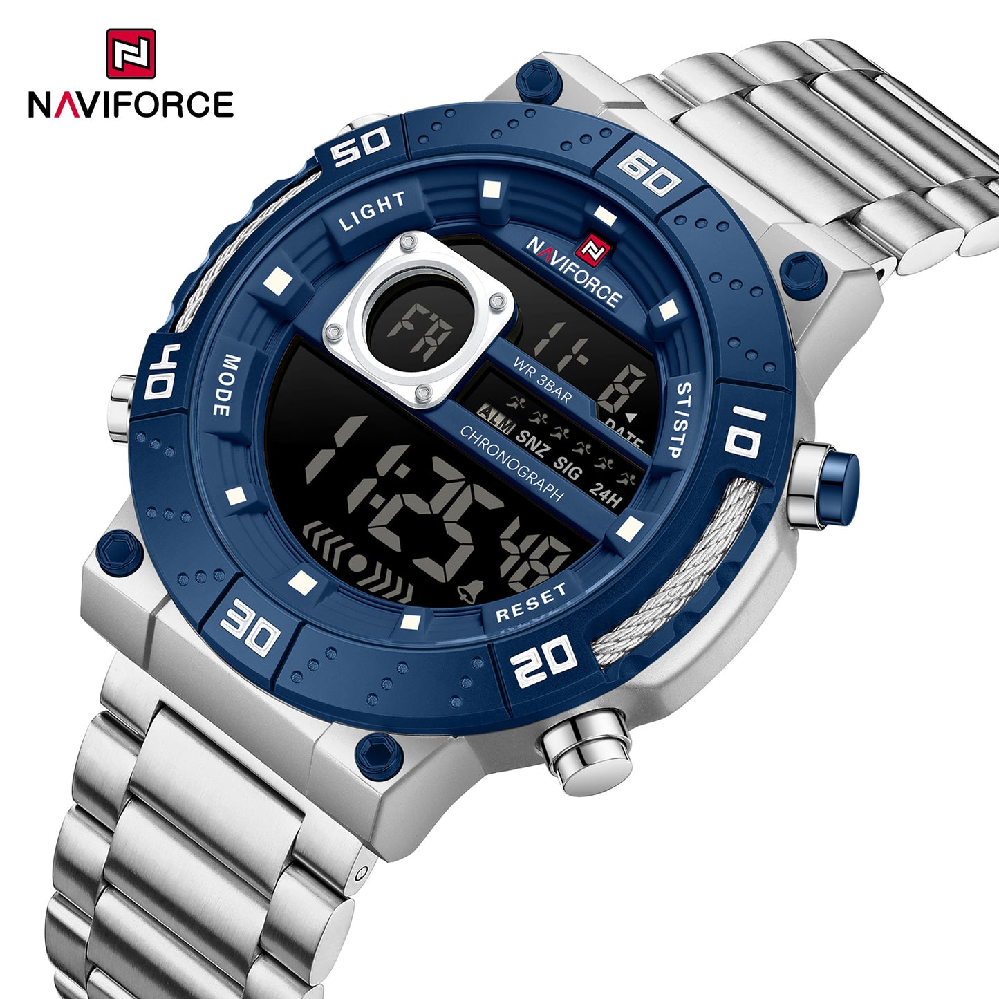 Naviforce 9241S Modulus Men Watch - Silver-blue