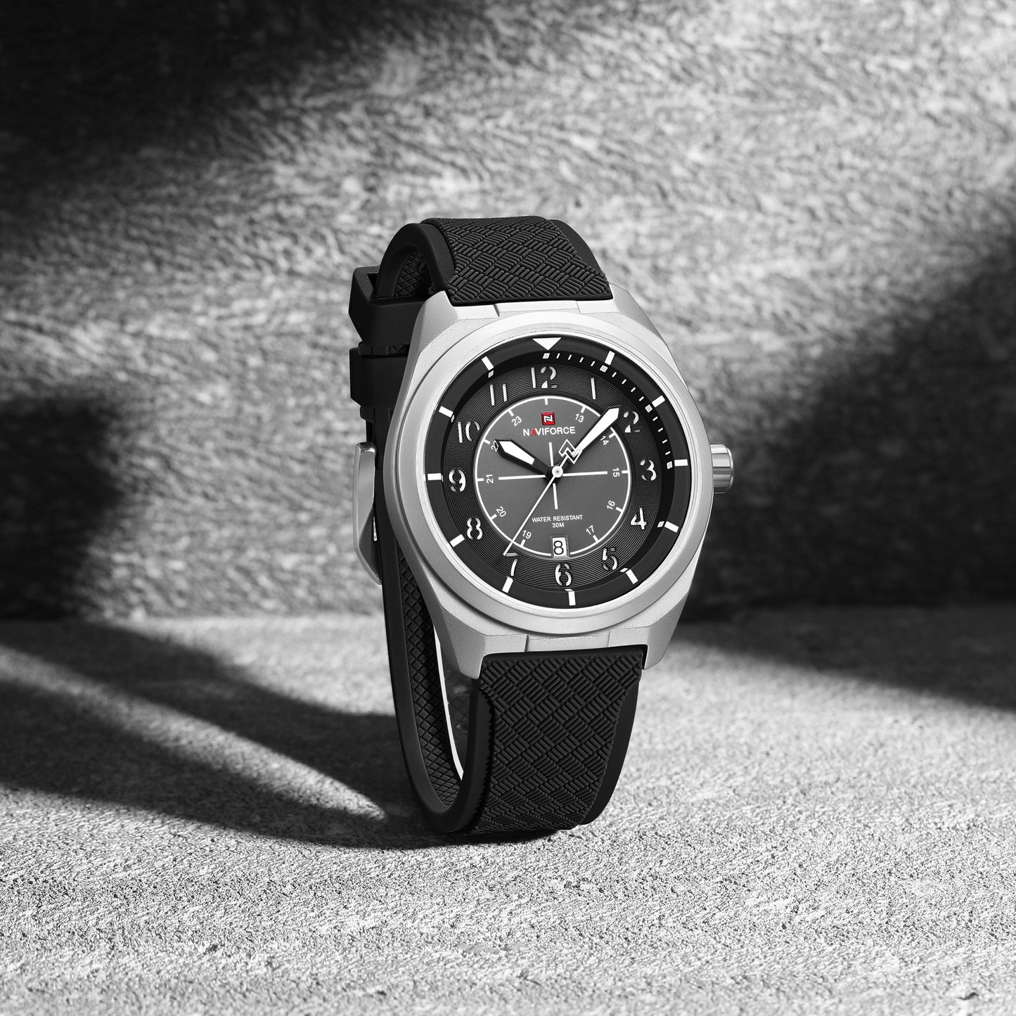 Naviforce 9281T Gambit Men Watch - Silver Black